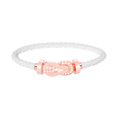 [vivabelle]CHANCE LARGE 8 FIGURE BUCKLE HALF DIAMOND BRACELET ROSE GOLD