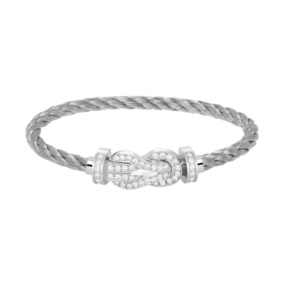 [vivabelle]CHANCE LARGE 8 FIGURE BUCKLE FULL DIAMOND BRACELET SILVER
