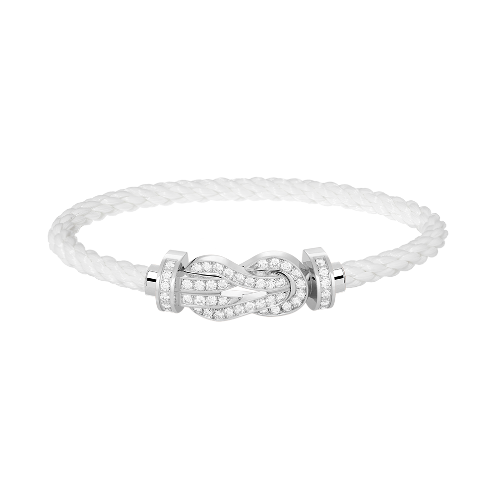 [vivabelle]CHANCE LARGE 8 FIGURE BUCKLE FULL DIAMOND BRACELET SILVER
