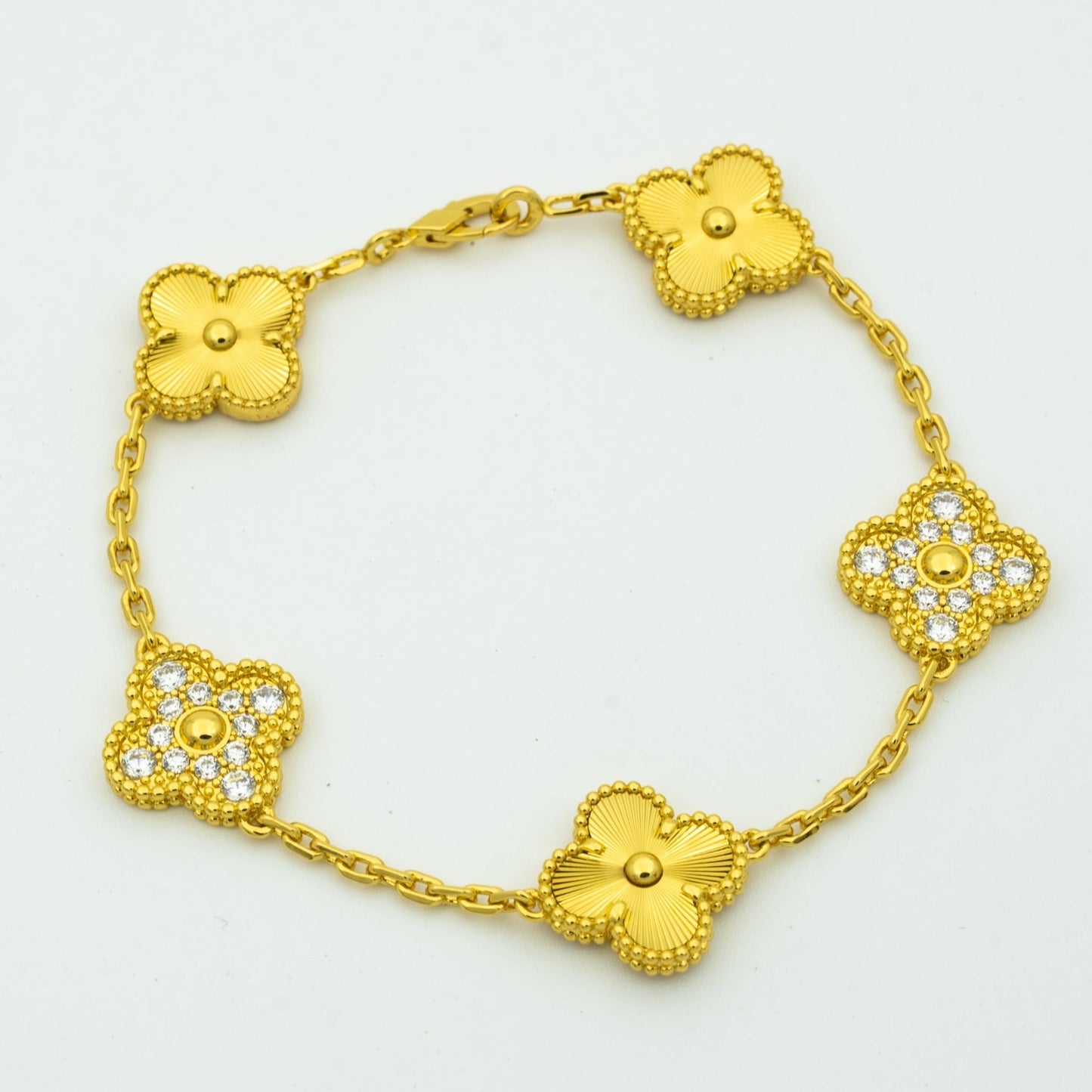 [vivabelle]CLOVER BRACELET 5 MOTIFS GOLD DIAMOND