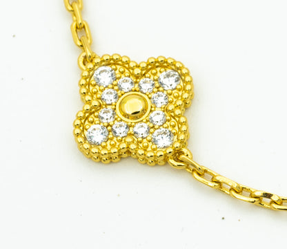 [vivabelle]CLOVER BRACELET 5 MOTIFS GOLD DIAMOND