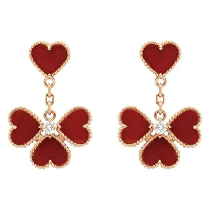 [vivabelle]SWEET CLOVER CARNELIAN EARRINGS