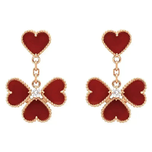 [vivabelle]SWEET CLOVER CARNELIAN EARRINGS