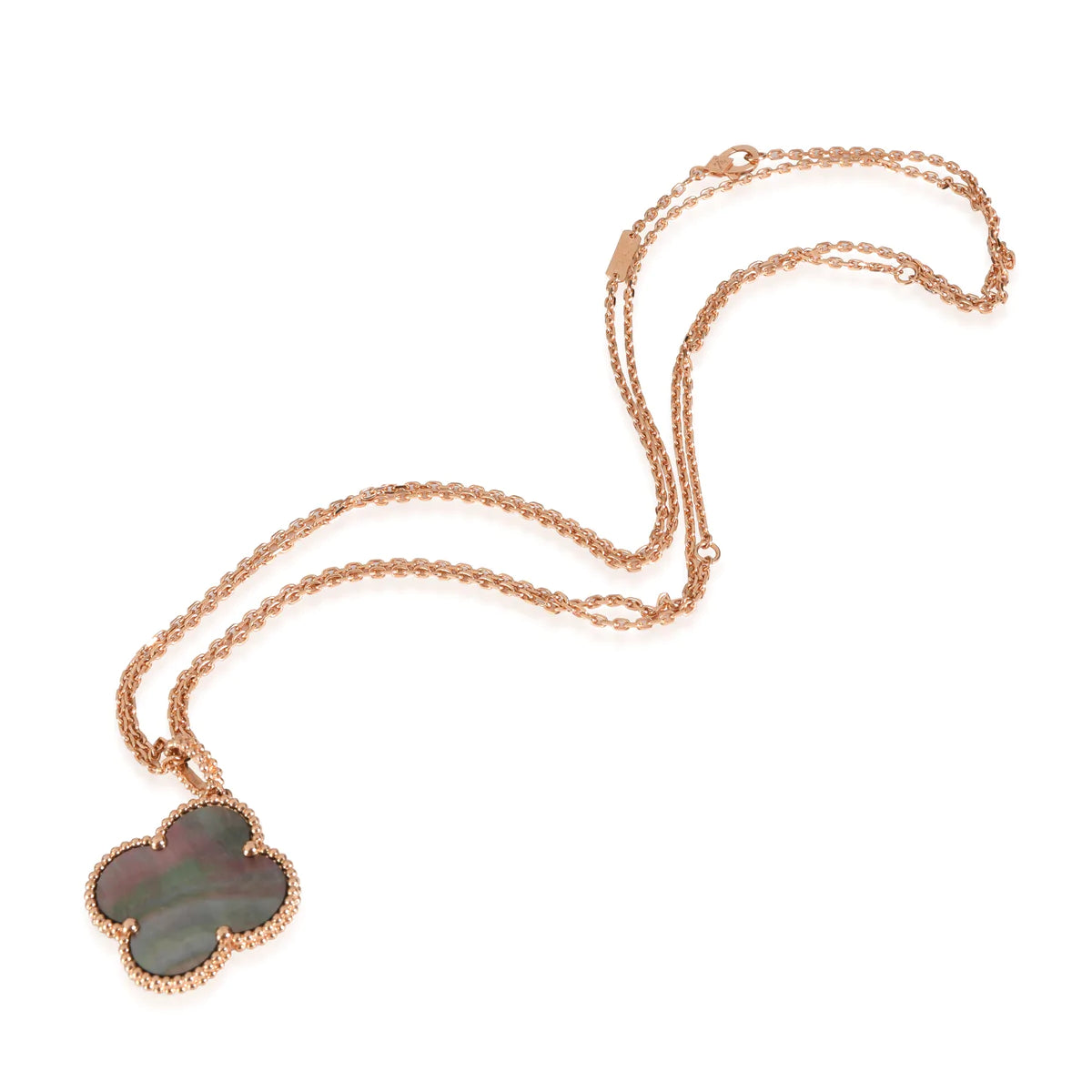 [vivabelle]CLOVER 25MM GOLD DARK MOP BIG CLOVER NECKLACE