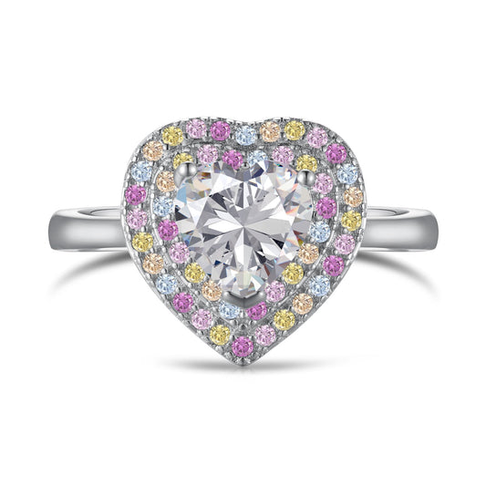 [Viva]Delicate Ebullient Heart Shape Wedding Ring