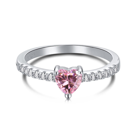 [Viva]0.5 Carat CaratEternity Charming Heart Shape Lover Ring
