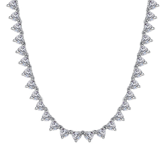 [Viva]Ornate Heart Cut Tennis Necklace