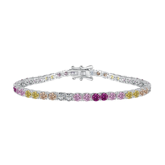 [Viva]Radiant Colorful Round Cut Tennis Bracelet