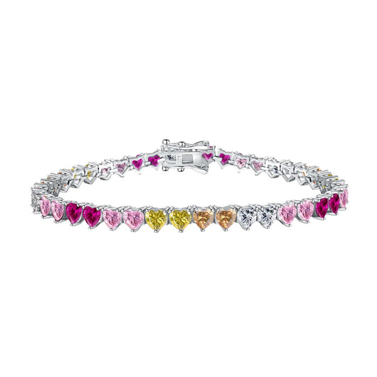 [Viva]Luxurious Colorful Romantic Heart Shape Lover Bracelet