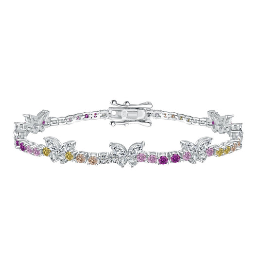 [Viva]Ornate Colorful Butterfly Shape Round Cut Daily Bracelet
