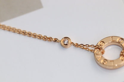 [vivabelle]LOVE NECKLACE ADJUSTABLE ROSE GOLD 2 DIAMOND