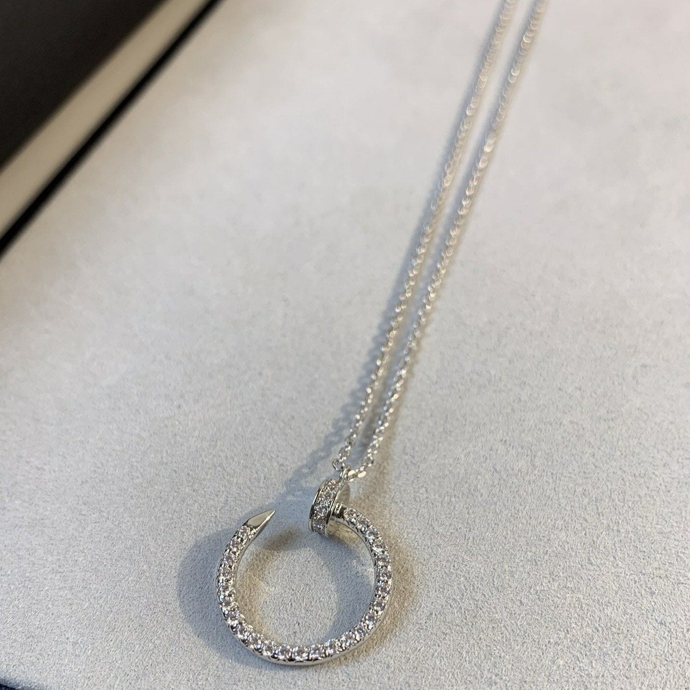 [vivabelle]JUSTE NECKLACE SILVER DIAMONDS