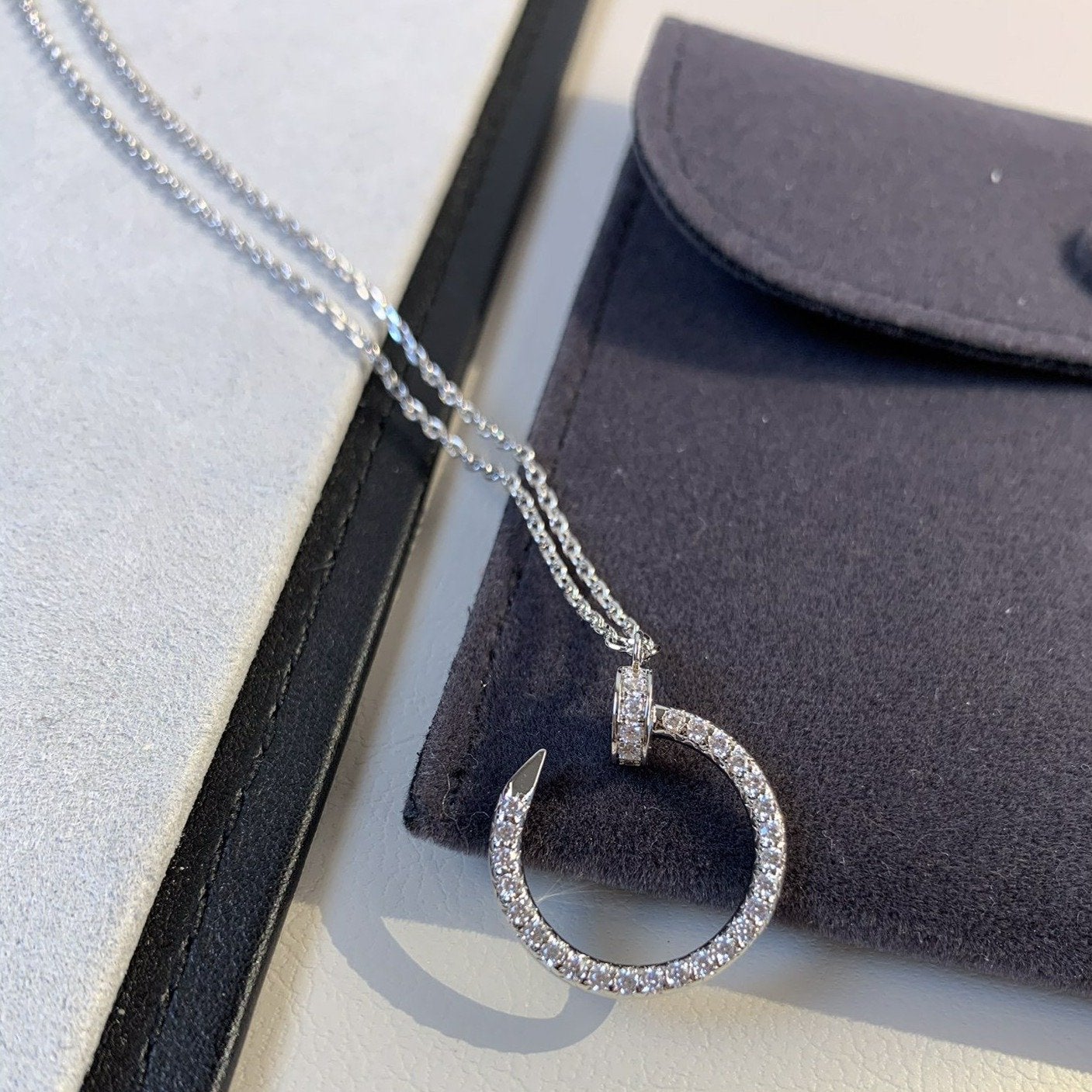 [vivabelle]JUSTE NECKLACE SILVER DIAMONDS
