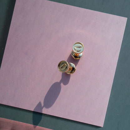 [vivabelle]LOVE EARRINGS PINK GOLD 10MM