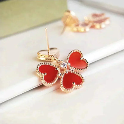 [vivabelle]SWEET CLOVER CARNELIAN EARRINGS