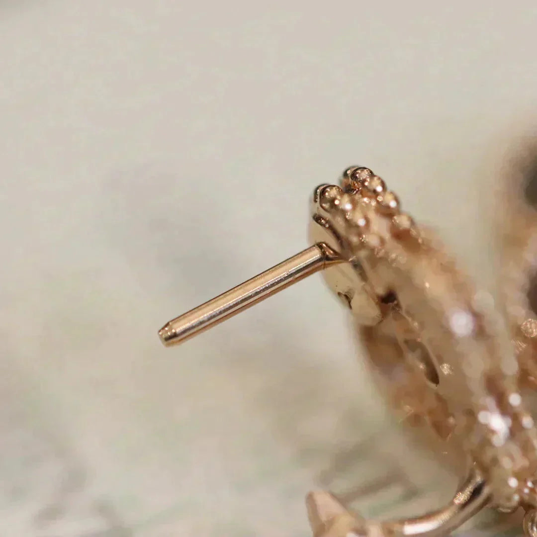 [vivabelle]CLOVER MEDIUM 1 MOTIFS FUll DIAMOND EARRINGS