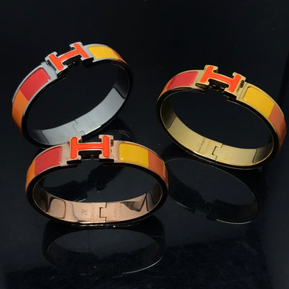 [vivabelle]H BRACELET ORANGE RAINBOW CERAMIC
