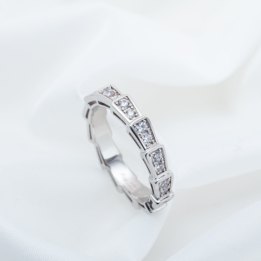 [vivabelle]SERPENTI RING SILVER DIAMOND PAVED 3MM