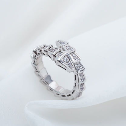 [vivabelle]SERPENTI RING SILVER DIAMOND PAVED 4MM