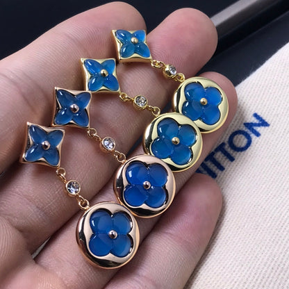 [vivabelle]STAR AND SUN AGATE DIAMOND EARRINGS