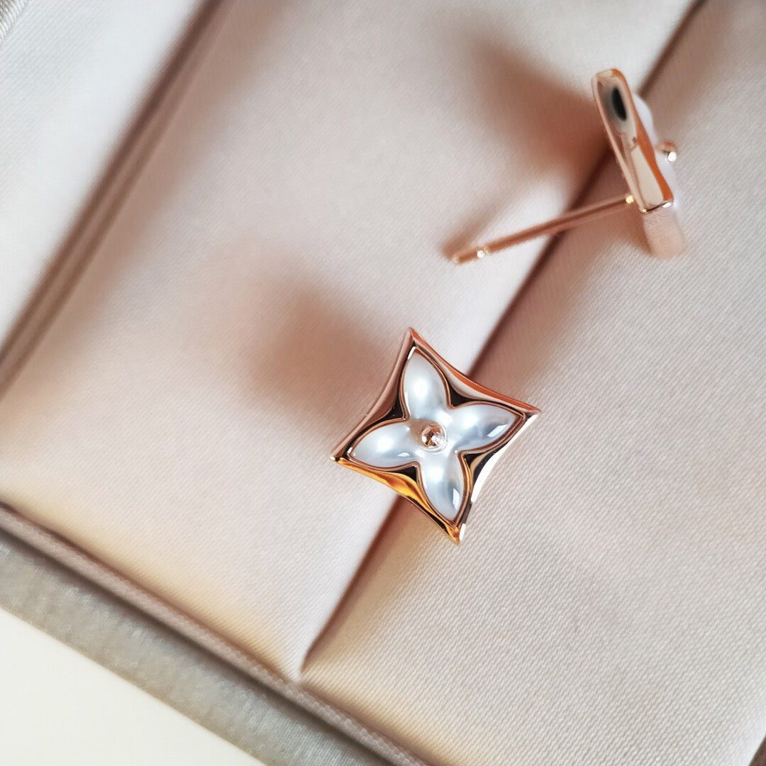 [vivabelle]STAR MOP PINK GOLD EARRINGS