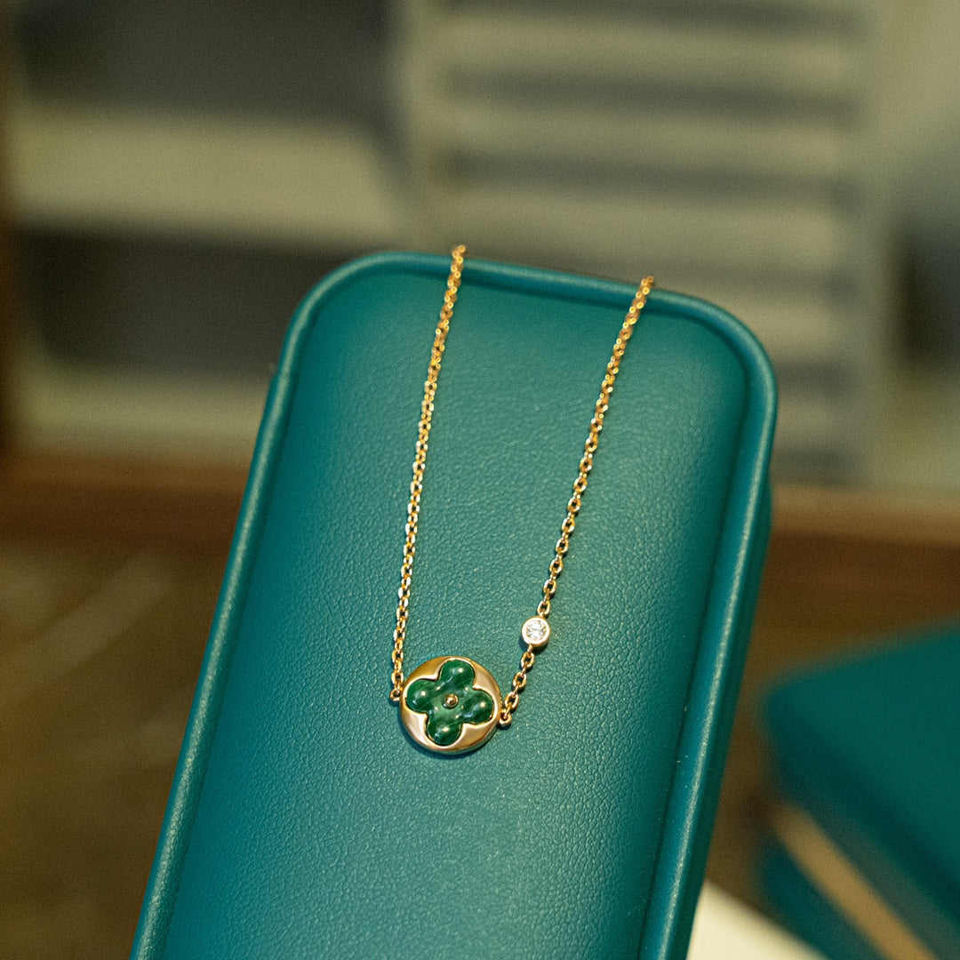 [vivabelle]SUN MALACHITE 1 DIAMOND PINK GOLD BRACELET