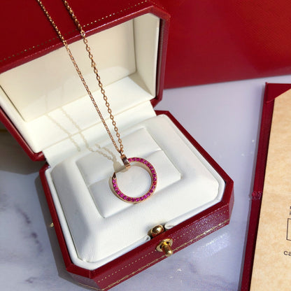 [vivabelle]JUSTE NECKLACE GOLD RED DIAMONDS