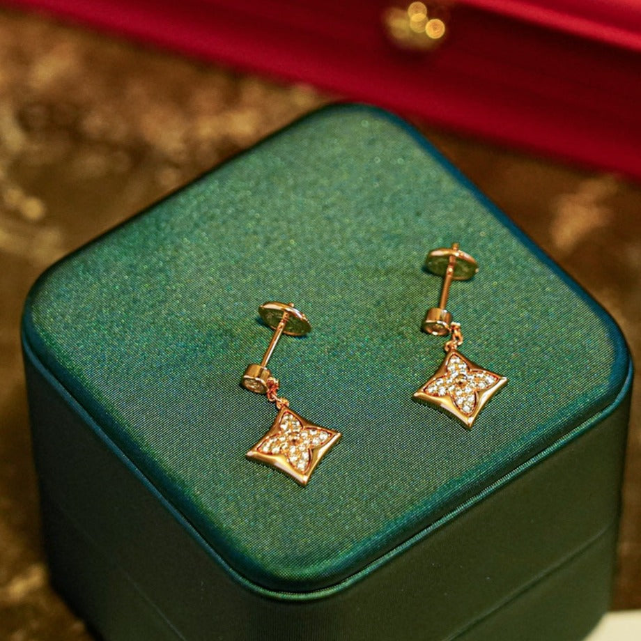 [vivabelle]STAR DIAMONDS EARRINGS GOLD