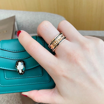 [vivabelle]ZERO 1 PINK GOLD BLACK CERAMIC RING