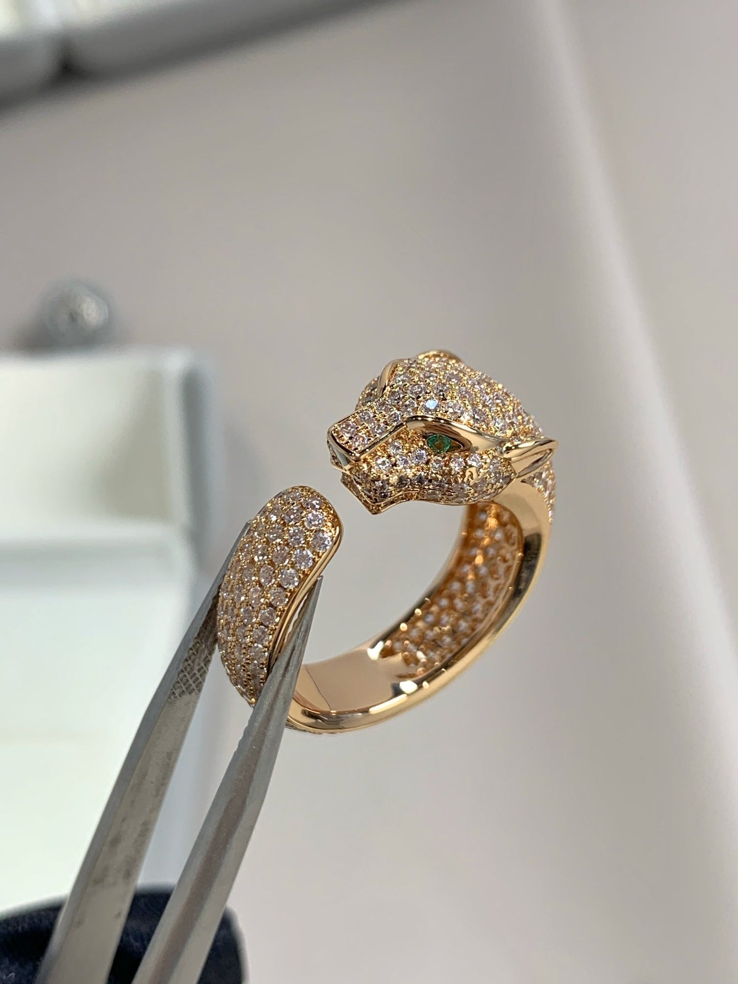 [vivabelle]PANTHERE PINK GOLD DIAMOND RING