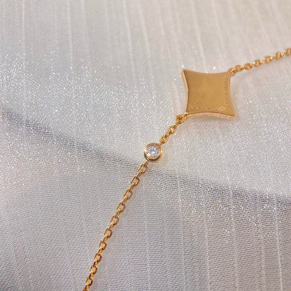 [vivabelle]COLOR STAR CARNELIAN PINK GOLD DIAMOND BRACELET