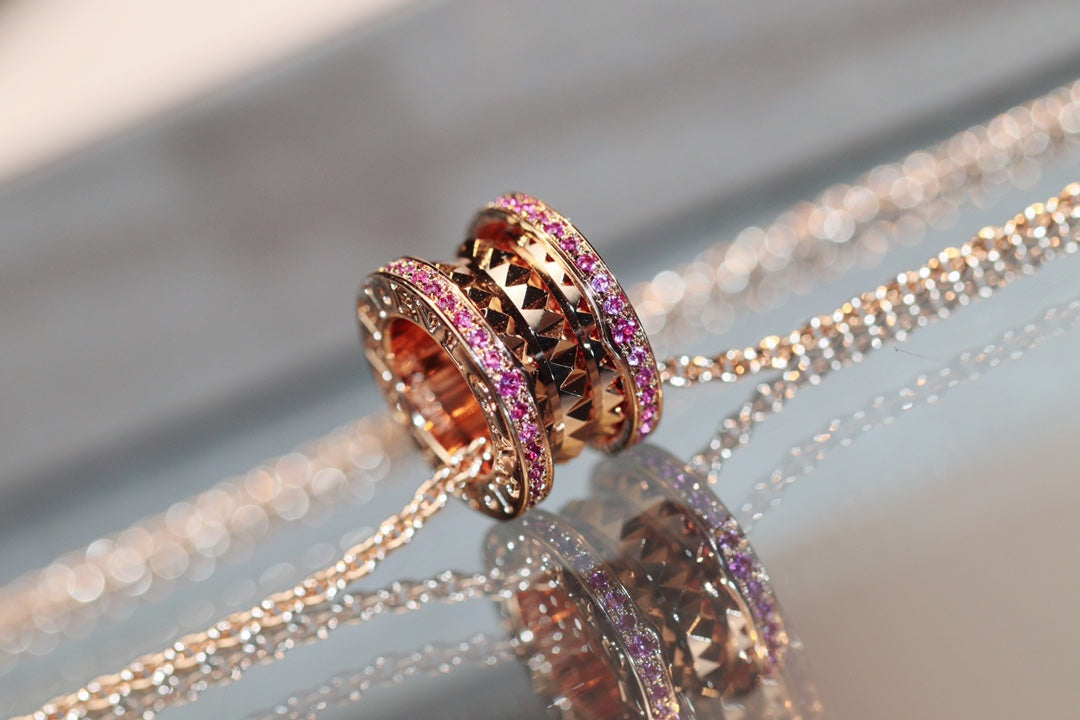 [vivabelle]ZERO 1 ROCK PINK GOLD PINK DIAMOND NECKLACE