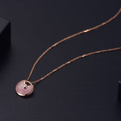 [vivabelle]AMULETTE ROSE GOLD PINK MOP NECKLACE