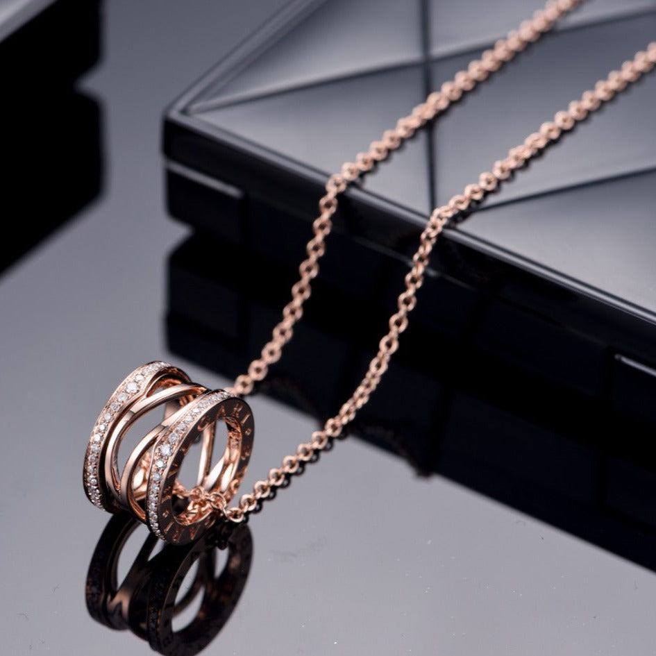 [vivabelle]ZERO 1 PINK GOLD DIAMOND OPEN NECKLACE
