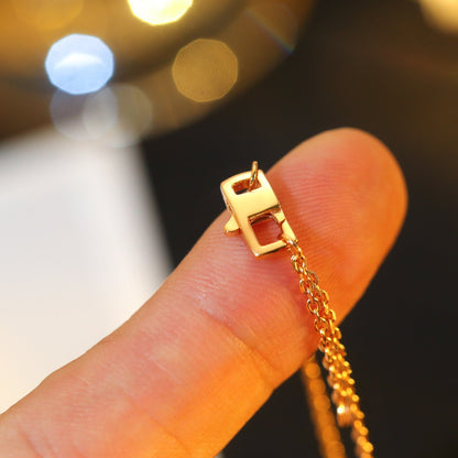 [vivabelle]STAR AND SUN DIAMOND PINK GOLD NECKLACE