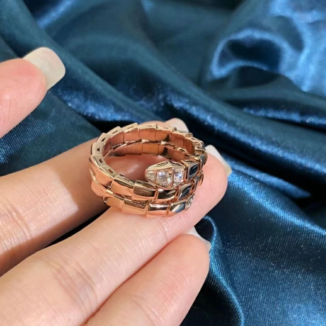 [vivabelle]SERPENTS DOUBLE ROW DIAMOND RING