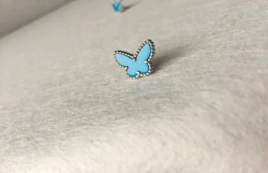 [vivabelle]BUTTERFLY TURQUOISE EARRINGS SILVER