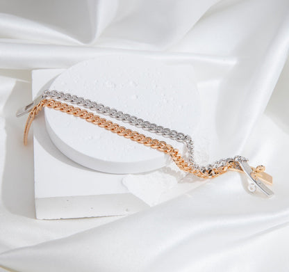 [vivabelle]KELLY CHAIN SILVER DIAMOND BRACELET