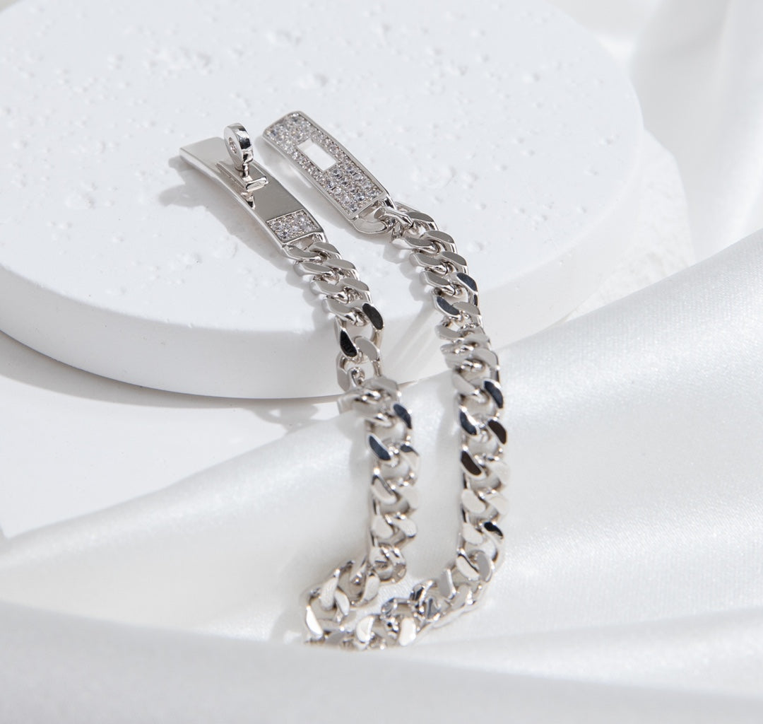 [vivabelle]KELLY CHAIN SILVER DIAMOND BRACELET