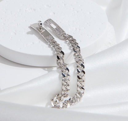 [vivabelle]KELLY CHAIN SILVER DIAMOND BRACELET