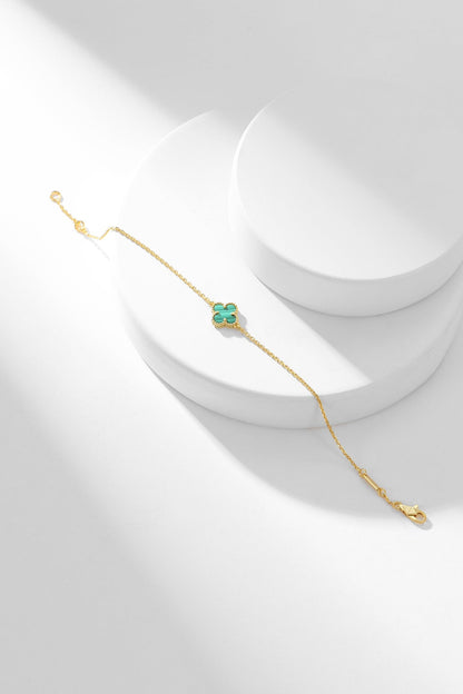 [vivabelle]CLOVER BRACELET MALACHITE 1 MOTIF