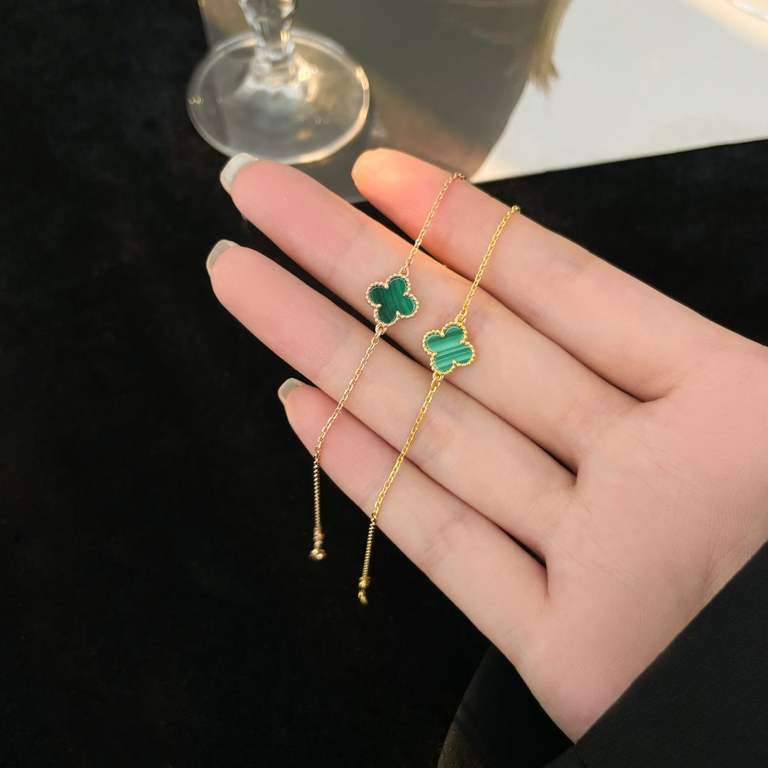 [vivabelle]CLOVER BRACELET MALACHITE 1 MOTIF