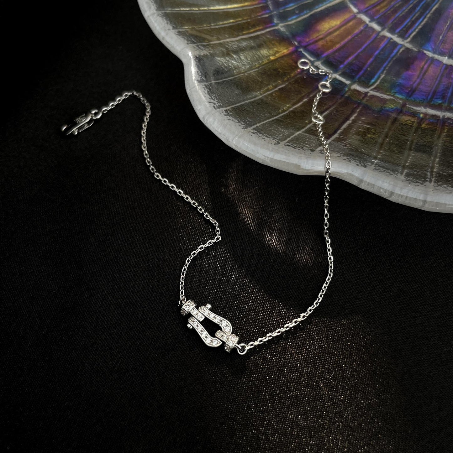 [vivabelle]FORCE 10 FULL DIAMOND BUCKLE CHAIN LINK MINI MODEL