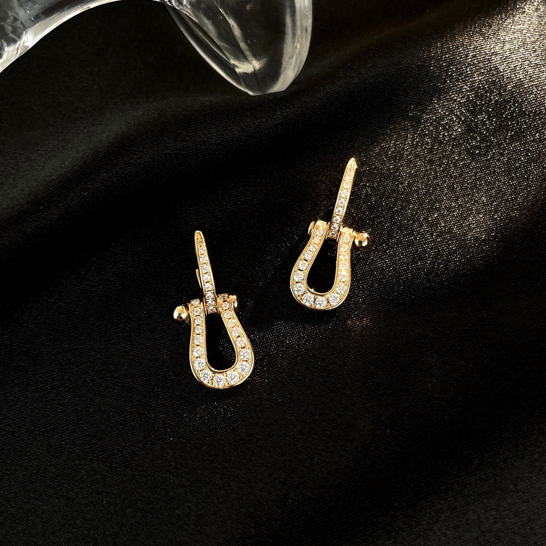 [vivabelle]FORCE 10 FULL DIAMOND DROP EARRINGS MEDIUM MODEL