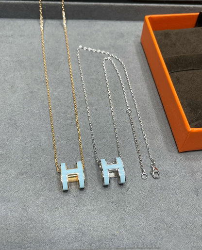 [vivabelle]POP H SKY BLUE NECKLACE