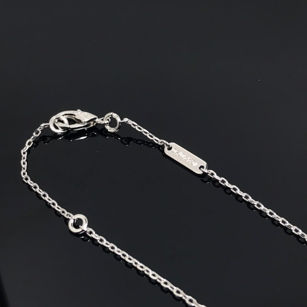 [vivabelle]CLOVER PIETERSITE SILVER LONG NECKLACE