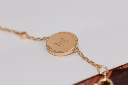 [vivabelle]STAR AND SUN 4 MOTIF PINK GOLD MALACHITE BRACELET