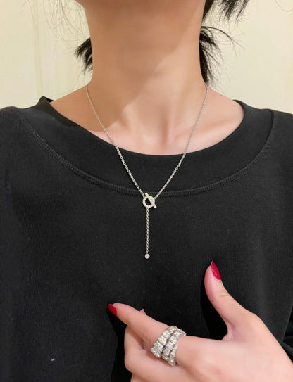 [vivabelle]FINESSE SILVER DIAMOND NECKLACE