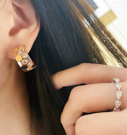 [vivabelle]BEE LOVE DIAMOND HOOP EARRINGS