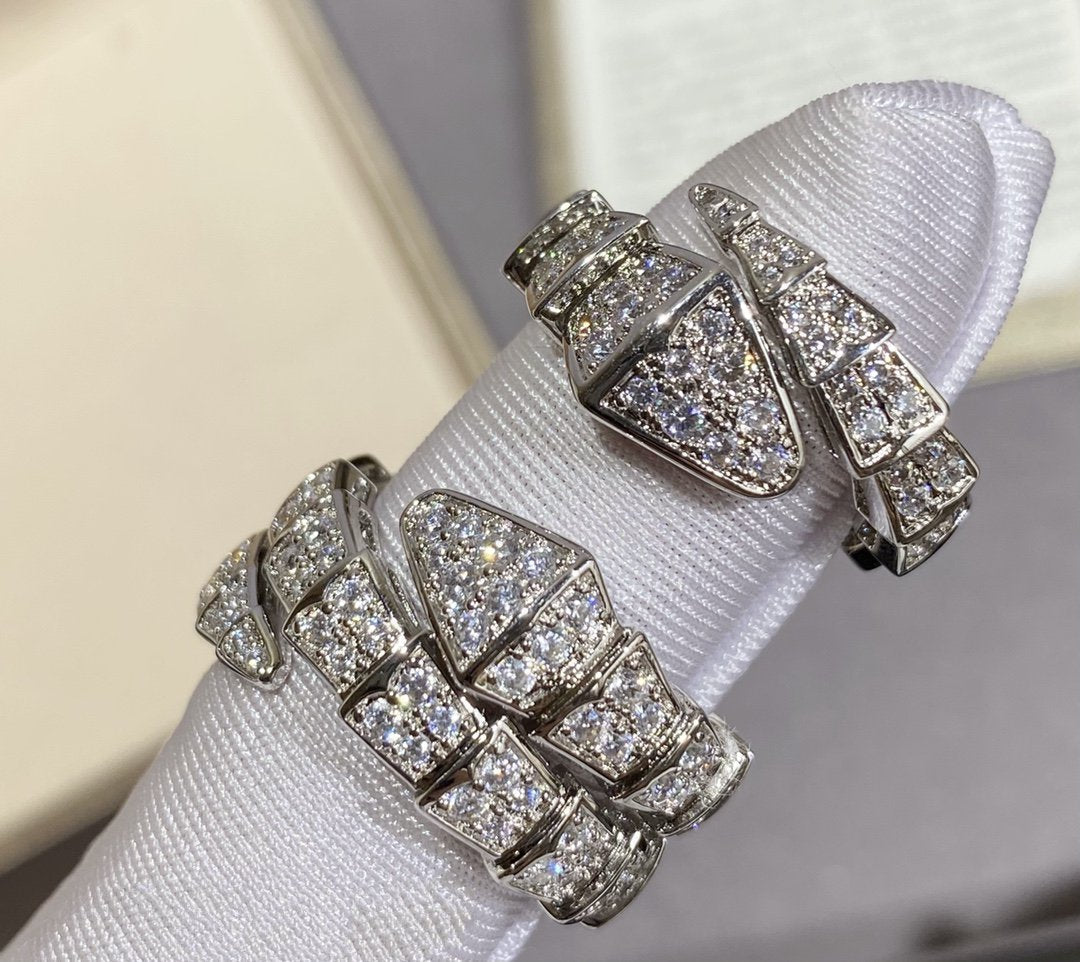[vivabelle]SERPENTI LARGE RING SILVER DIAMOND PAVED